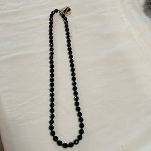 Faceted black beads necklace